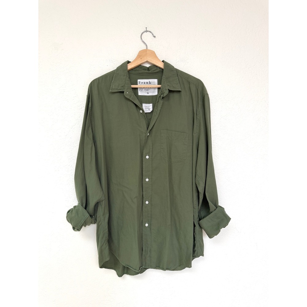 Frank & Eileen Don Olive Green Button Down Shirt Lightweight Unisex XXL
